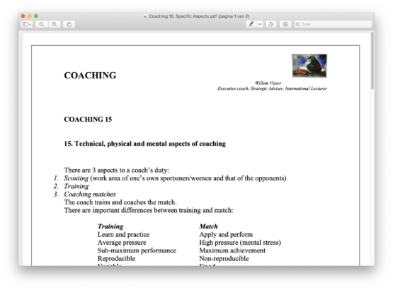 Coaching 15 - Specific Aspects